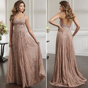 Christina Wu Elegance 17922 Rose Gold Evening Gown